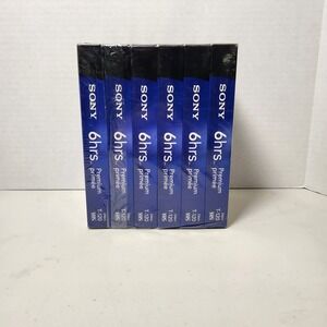 Sony T-120 6 Hrs VHS 6 Pack VCR Blank Tapes Premium Grade Sealed New Package